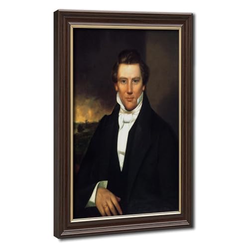Toile Joseph Smith haut de gamme avec cadre à suspendre en bois véritable