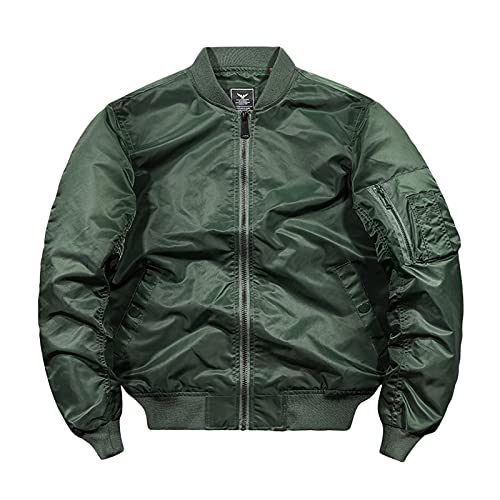Mens Bomber Jacket Spring Fall Plus Size Trendy Street Windbreaker Coat - image 1