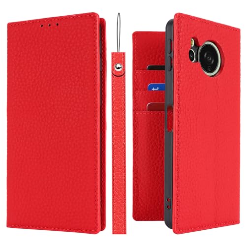 Havaya AQUOS sense8 ケース aquosセンス8 ケース SH-54D ケース 手帳型 本革 ストラップ docomo SHG11 耐衝撃 シャープ Sharp アクオス カバー au SH-M26 SoftBank 楽天モバイル カード