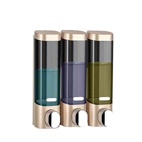 HDBCYUAZ Dispensador de jabón Soap Box de Tres Habitaciones Soap Box Y Ducha WC Cuarto de baño de Pared desinfectante de Manos Box 300 ml * 3 Dispensador para jabón de Mano(C)