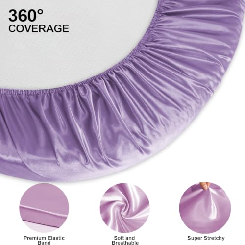 Image of Baby Bassinet Sheets for Baby Boy Girls,4-Pack Fitted Bassinet Sheets Set Compatible with Halo Bassinest Swivel Sleeper,Baby Delight,Angelbliss,32 inchX16 inch (Pink & Purple)