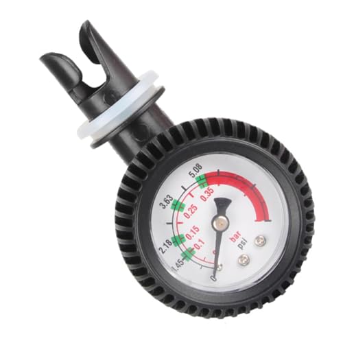 Totority 充気ポンプ用プレッシャーゲージ 高耐久ラバー保護ケース付き 空気圧測定器 西マリン ブラボー対応 長ホースアダプター搭載 まで計