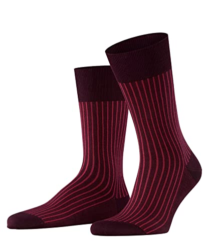 FALKE Herren Socken Oxford Stripe M SO Baumwolle gemustert 1 Paar, Rot...