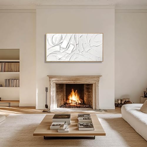 Image of Abstract Oil Painting Artwork Framed Canvas Art Maximalist Decor 24 inchx48 inch Modern Painting Wall Art Kitchen Decorations Wall White Office Decor