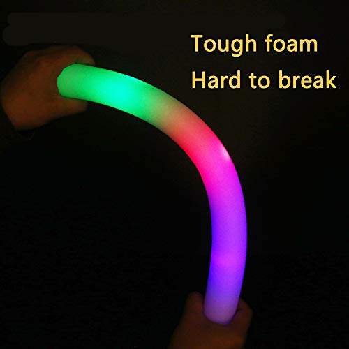 Glow Sticks Bulk - 24 Pcs LED Foam Sticks Glow Batons with 3 Modes Flashing Effect Light up Toys Glow in The Dark Party Supplies by ColorHome