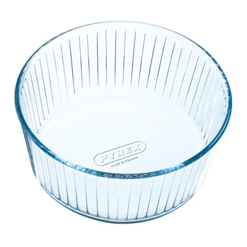 PYREX, Cook & Enjoy, Moule à Soufflé, Verre Borosilicate Ultra Résistant, 22 x 22 cm, Ø 22cm, 2.5L, Compatible Four, Lave Vaisselle, Micro-ondes