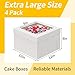 WINKIO 4 Pack Cake Boxes 12 Inch, Disposable Cake Transport Container, Cake Carrier, White Cake Holder with Large Window, for Bakery Cookies Pies Cupcakes Pastry (12×12×8 Inches)