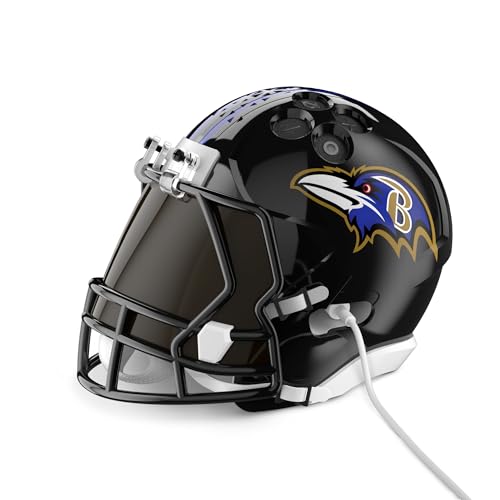 Image of NFL Echo Dot Bundle: Includes Echo Dot | Charcoal and Limited-Edition NFL Helmet Stand | Baltimore Ravens. Available in All 32 NFL Team Designs. While supplies last.