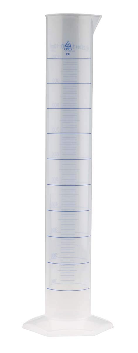 RS PRO PP Messzylinder mit Skala, 1L, L. 440mm