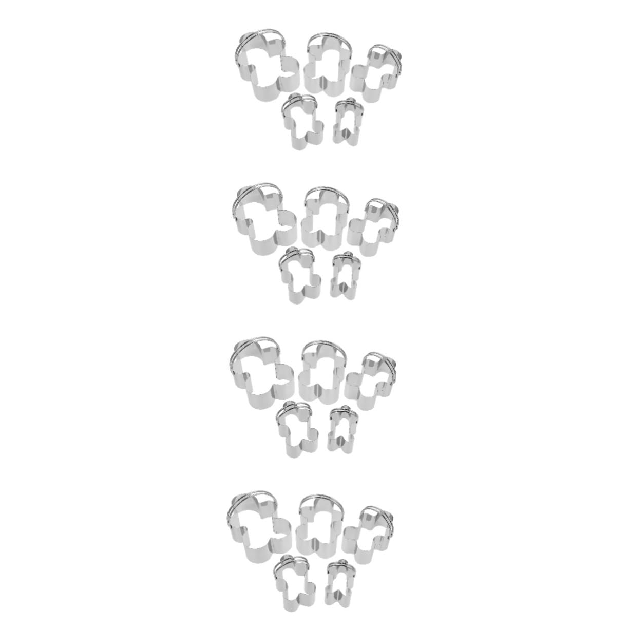 PRETYZOOM 20 Stk 5-teiliges Set Mousse-ringe Fondant Keksform Backform Kekse Mit Schokoladenüberzug Schöner Keksausstecher Formen Für Lebkuchenplätzchen Keksformer Silver Rostfreier Stahl