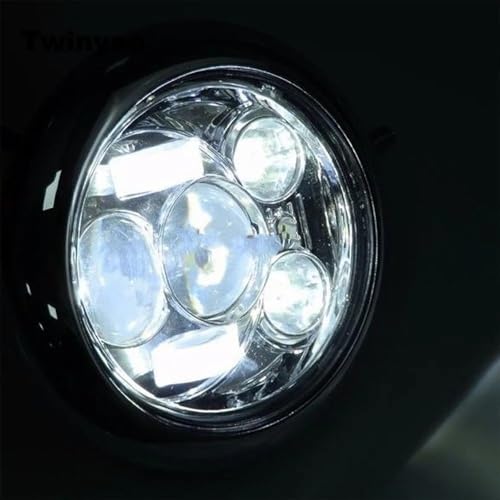 Phare LED pour moto Harley avec support 10mm et boîtier compact de 5.75 pouces