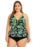 Biquíni Blusinha Batinha Calcinha Regula Plus Size Conjunto Feminino (BR, Numérico, 48, Plus Size, Verde)