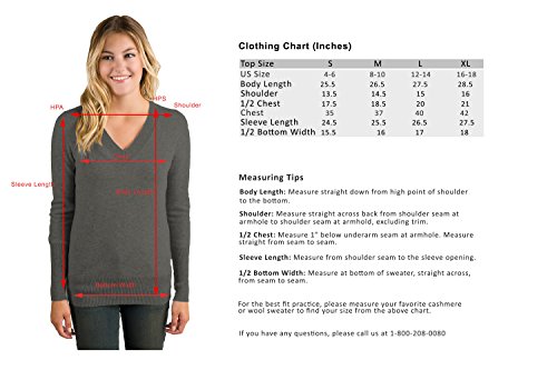 Image of JENNIE LIU Women's 100% Pure Cashmere Long Sleeve Ava V Neck Pullover Sweater