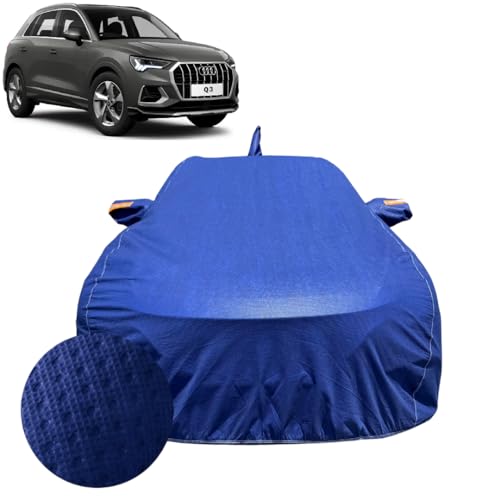 Image of Car Cover for Audi Q3 (2021-2026) | 100% Waterproof Cover with Reflective Mirror Pockets | Dustproof, Scratchproof, Heatproof Audi Q3 Car Cover |Soft Cotton Lining| Blue