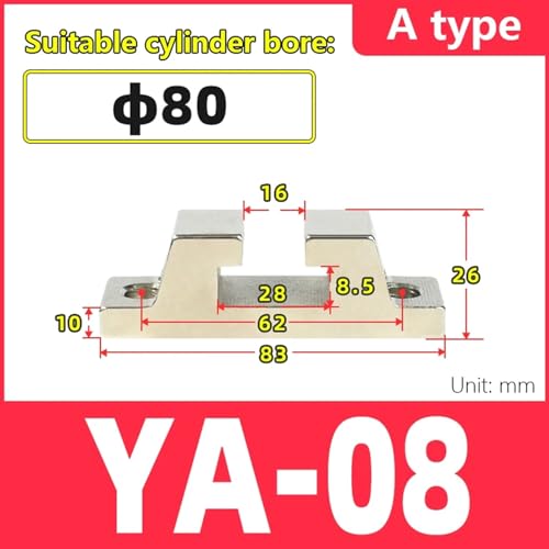 Raccords pneumatiques YA-08 pour fixer vérin CDQ2B