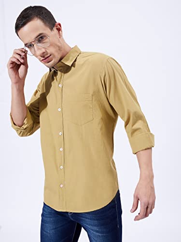 Image of Ben Martin Men's Cotton Regular Collar Shirt with Chest Pocket || Classic Collar, Slim Fit, Casual & Formal Wear || Soft & Breathable Fabric || Full Sleeve Shirt for Men