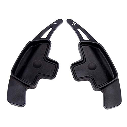 #N/A 2 peças de acessórios de interior preto para remo de volante, capas de extensão para Classe B C