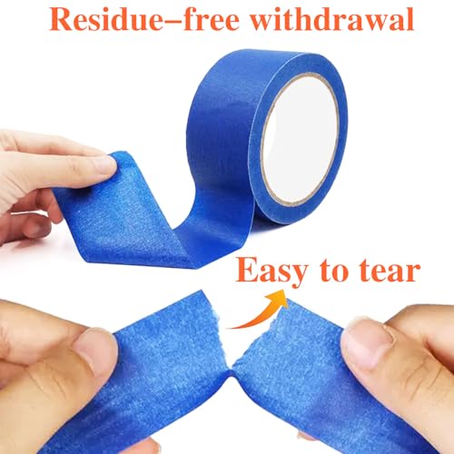 Image of Painters Tape 3 Inch Wide, 3 inches X 55 Yards X 6 Rolls. | Wide Blue Painters Tape, Using for Painting, Pack, etc. 330 Yards Total.
