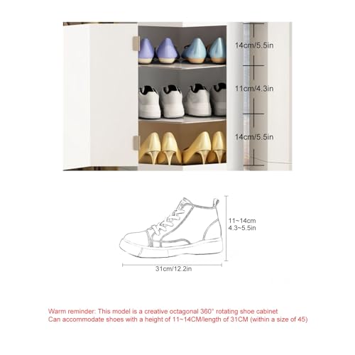 Range-chaussures rotatif 360 étagère verticale en métal à gain de place - 5