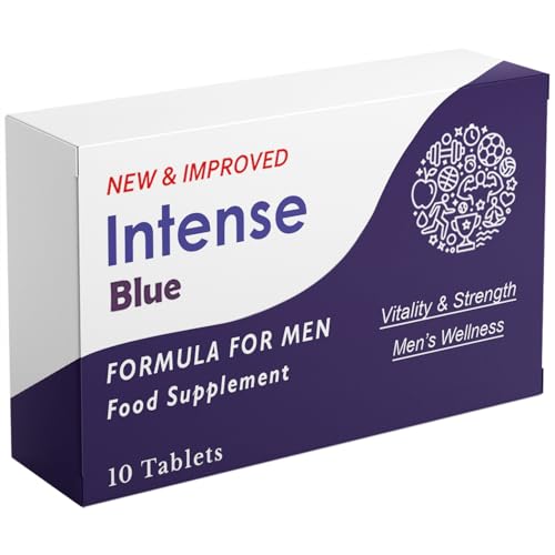 Erexon - Intense Blue 10 Tablets - Herbal Supplement for Men - Mens Health Support - Korean Ginseng Tribulus Terrestris - Made in The UK