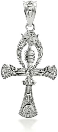 Egyptian Ankh Cross Eagle Eye of Horus pendant 14K Gold Parent
