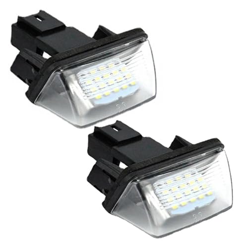 CMJAHU Luz LED for matrícula de coche, compatible con Citroën C3, C4, C5, Berlingo, Saxo, Xsara Picasso, Peugeot 206, 207, 306, 307, 308, 5008, 1/2 unidades.(2PCS)