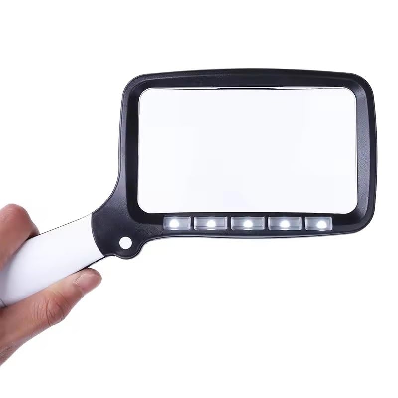 Lente d'ingrandimento portatile pieghevole con 5 luci a LED Lente d'ingrandimento ottica ad alta definizione