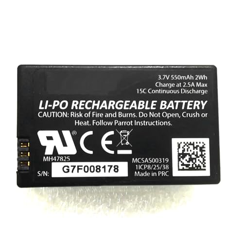 EXMUMCMR G7F008178 Battery, Compatible with Mambo Minidrone Battery for Parrot MiniDrones Mambo, Jumping Sumo &Rolling Spider 15C 3.7V 550mAh 2wh