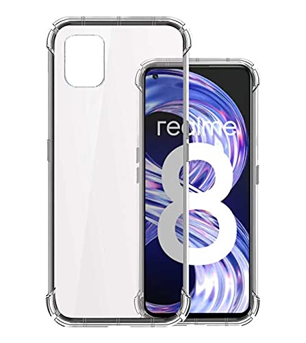 Image of Soft Flexible Silicone Back Cover Compatible with Realme 8, Transparent Case