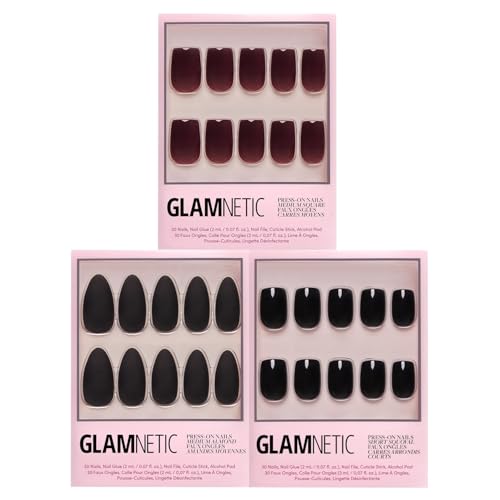 Glamnetic Press-On Nails Bundle - Cherry Mocha, Red Bottom &