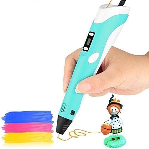 VASANGI 3D Printing Pen with LCD Display Now with Sleep Function 10 Metre Each 3 Filaments Extra and 3 Metre Each 3 Filaments (Pack of 1_Multicolor)