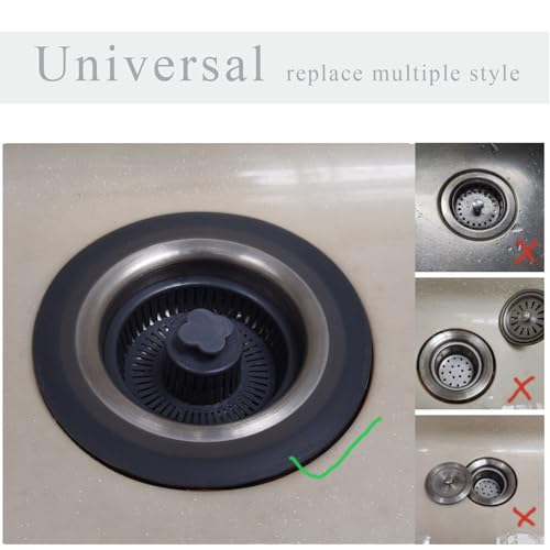 Colador para fregadero de cocina, acero inoxidable 3 en 1 miniatura 6
