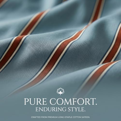 Image of BSB HOME 240 TC Cotton Feel Bedsheet with 2 Pillow Covers, Soft & Breathable Printed Double Bed Sheet for Bedroom, Fade Resistant & Easy Care - 90 x 100 Inches (228 x 254 cm) - Chambray Blue
