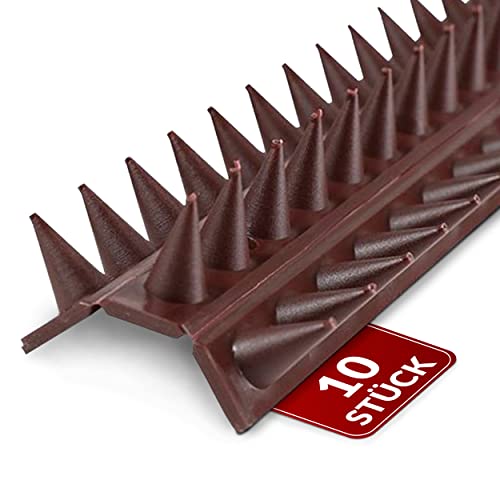 10 Stück Vogelabwehr aus Kunststoff [5 Meter Gesamtlänge] 50x4,5x1,7 cm...