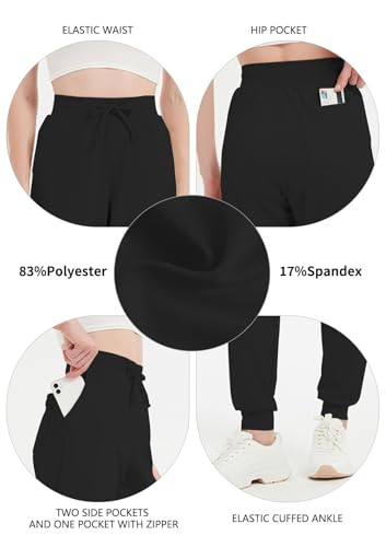 Idtswch 30"/32"/34"/36" Long Inseam Women Tall Sweatpants Extra Long Joggers Zipper Pockets Track Athletic Pants for Running4