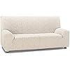 Martina Home 3-zits stretch bankhoes, stof, grijs, 3 plaza's (170 a 220