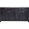 TENDANCEMEUBLES Buffet comtemporain Acacia huilé Gris 4 Portes 4 tiroirs