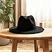 Unisex Classic Manhattan Structured Trilby Fedora Hat Wide Brim Felt Fedora Hat Cap Jazz Hat Black