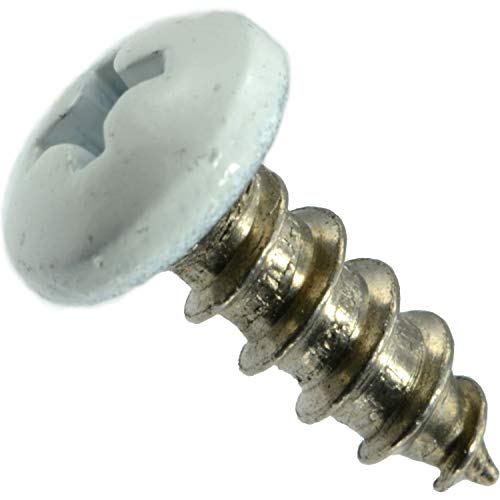 Hard-To-Find Fastener White Phillips Pan Sheet Metal Screws, 10 X 1/2" (014973208165) #TOP24