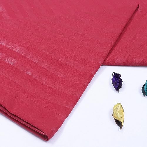 Image of HOUSE FOX Handloom Zipper Cotton Striped Pillow Covers with Zip Closure /Cases /Protectors (NOT Pillow) Set of 2 Pair Or 4 Pcs,Size -18x28inch with Zip /Chain (Standard, Dark Pink), 300 TC