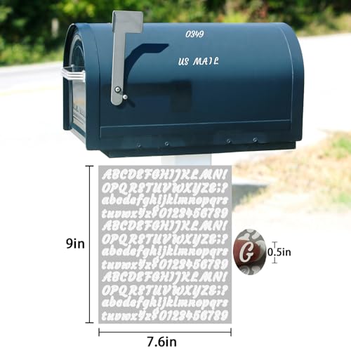 Image of 2010 Pieces 10 Sheets Letter Stickers,Self Adhesive Waterproof Vinyl Mailbox Numbers Stickers,Alphabet Decals for DIY,Window,Door,Sign,Bike,Car,Laptop,Scrapbook (White, 1 /2 Inch)