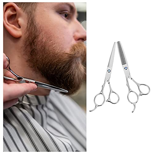 DOITOOL 2Pcs Canhoto Tesoura De Corte De Cabelo Desbaste Tesoura de Aço Inoxidável Tesouras Do Barbe