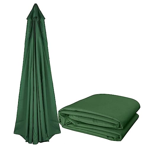 KADEUX Offset Umbrella Replacement Canopy Cover, 9'/10' Parasol Top Cover Parasol Cloth, Round Canopy for 6 Ribs/8 Ribs Patio Umbrella (Color : Dark Green, Size : 2.7m/6-ribs)