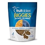 Fruitables Biggies Biscuits pour chiens, biscuits croquants, sans blé, sans maïs, friandises saines pour chiens - Potiron & Myrtille