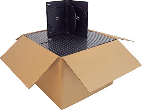 (100) Standard 14mm DVD Cases - 4 Disc Capacity - Black - DV4R14BKWT