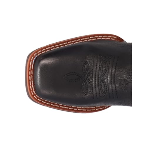 Dan Post Boots Kids Boys Dexter Embroidered Square Toe Pull On Casual Boots Mid Calf - Black - Size 6 D4