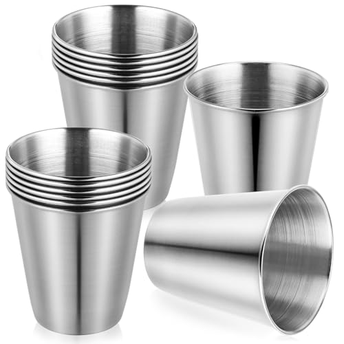JECOMPRIS 12 Piezas vaso de de acero inoxidable hervidor de cuello de cisne indicador tazas de muestra botella agua botella de agua taza de licores portátil copa de vino Silver