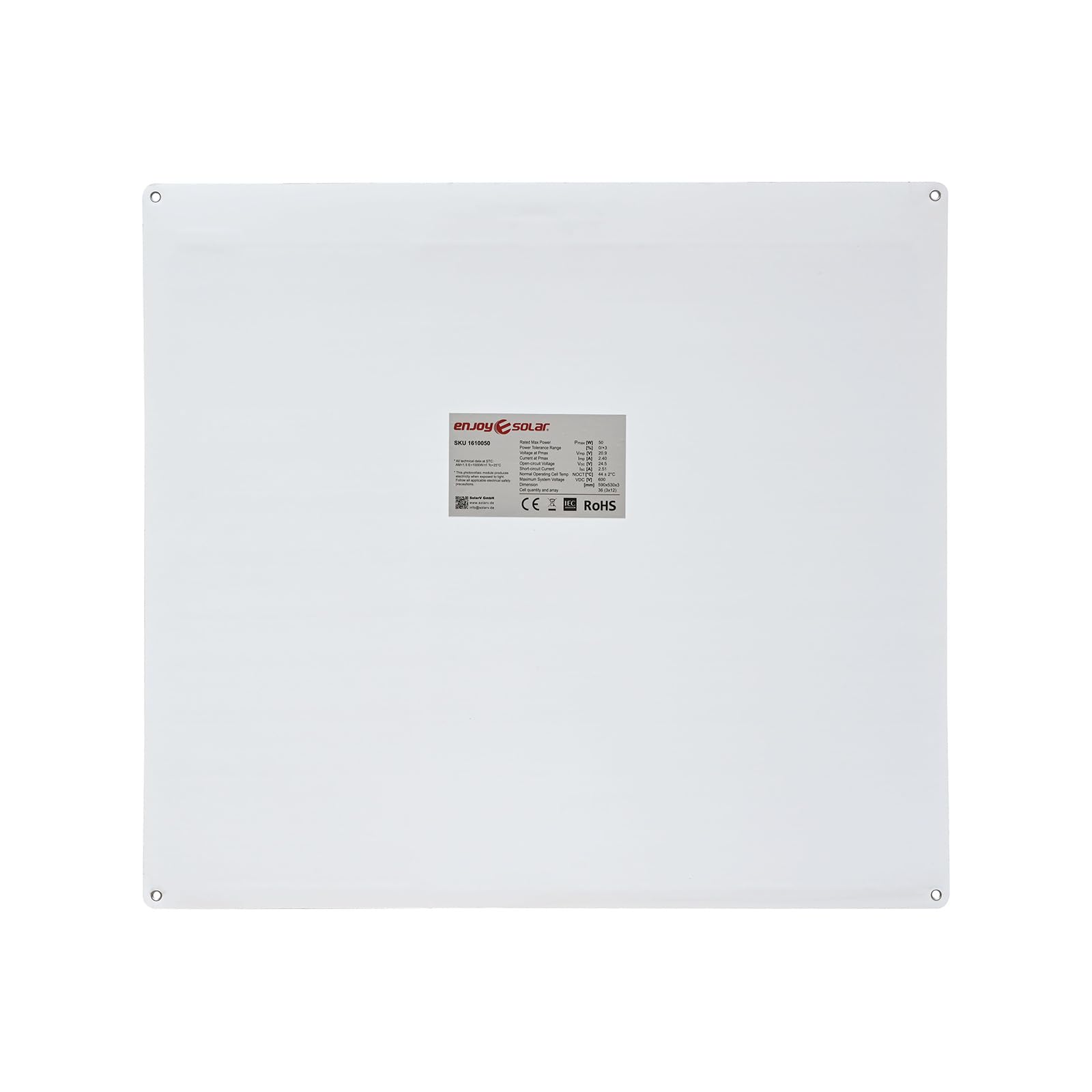 enjoy solar® Pannello Solare Semiflessibile Monocristallino 50W 12V ETFE, Celle Solari PERC 182 * 182mm con 10 Busbars - Ideale per Camper, Impianto da Balcone, Casetta da Giardino, Barca