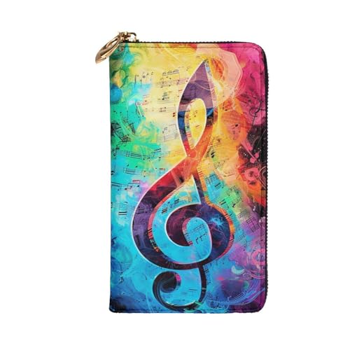 Colorful Music Notes Printed Long Wallet for Women Men Cute PU Leather Wallet with Coin Purse and Credit Card Holder2