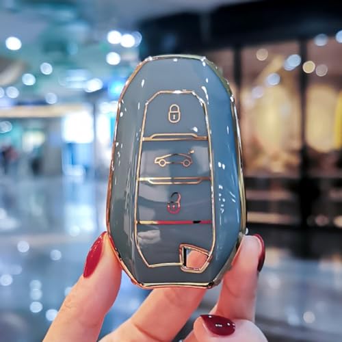 Carcasa de llave para Citroen C4 y Picasso en TPU flexible con acabado enchapado antirrayas